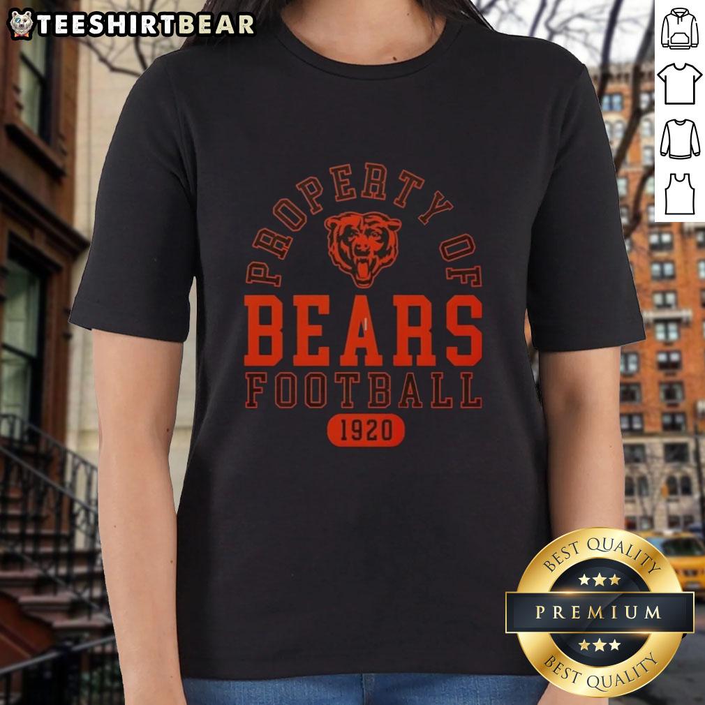 Chicago Bears ladies tee showcasing the team's rich history since 1920, perfect for fans and stylish sportswear.