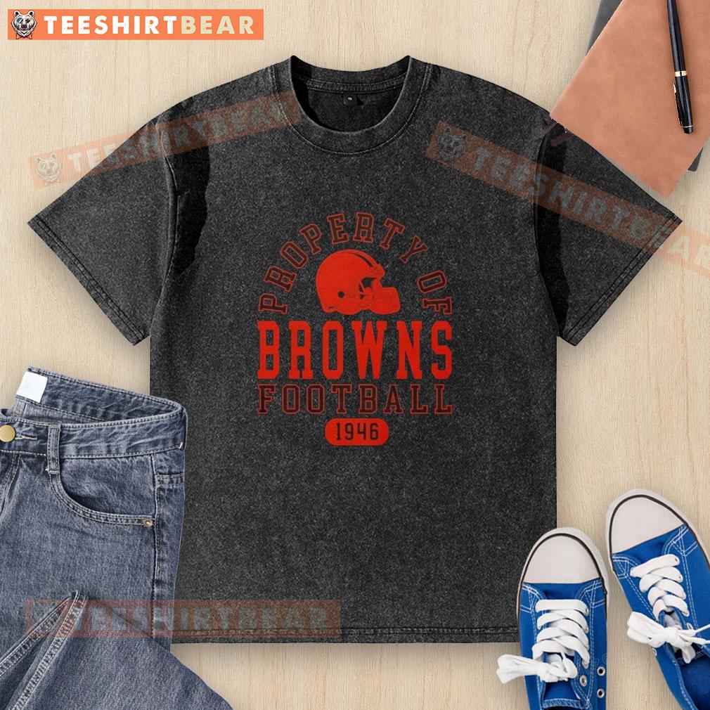 Vintage washed t-shirt featuring the Cleveland Browns logo, celebrating the team's history since 1946.