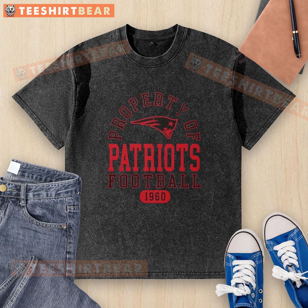 New England Patriots football washed t-shirt, celebrating the team's history since 1960, perfect for fans.