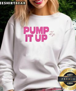 Rob Anderson and Sue wearing Pump It Up sweatshirts, showcasing a fun and casual style together.