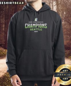 2025 Seattle Seahawks Conference Champions hoodie featuring team colors and logo, perfect for fans and celebrations.