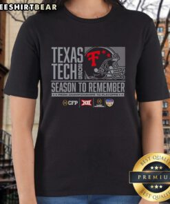 Nice Texas Tech 2025 Season to Remember Ladies Tee showcasing vibrant design and comfortable fit for fans.