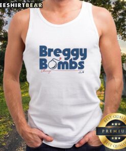 Official Alex Bregman Chicago Breggy Bombs tank top featuring stylish design and team colors for baseball fans.
