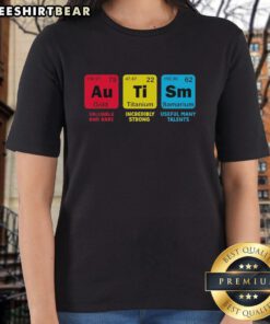 Official AU Valuable and Rare Ti Ladies Tee showcasing strong and useful design with many talents, perfect for stylish women.