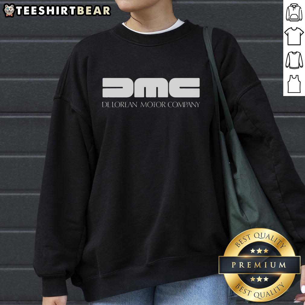 Official DMC DeLorean Motor Company sweatshirt featuring iconic logo and stylish design, perfect for fans and collectors.