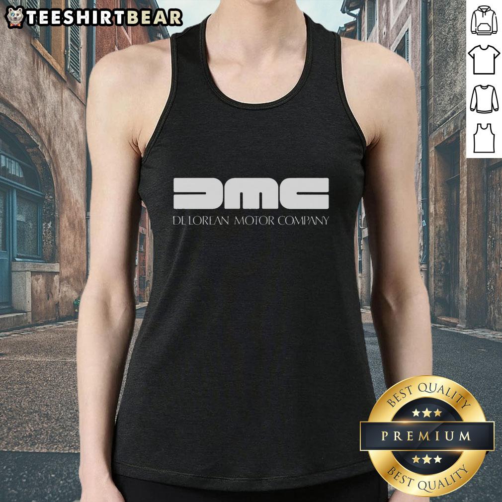 Official DMC DeLorean Motor Company tank top featuring a sleek design, perfect for fans of the iconic time machine.