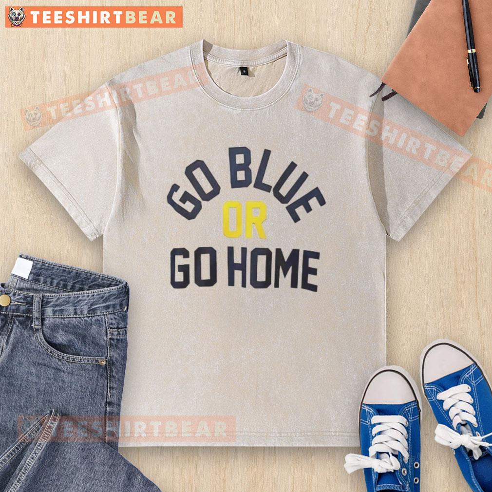 Official Go Blue or Go Home washed t-shirt featuring a bold blue design, perfect for casual wear or game day.