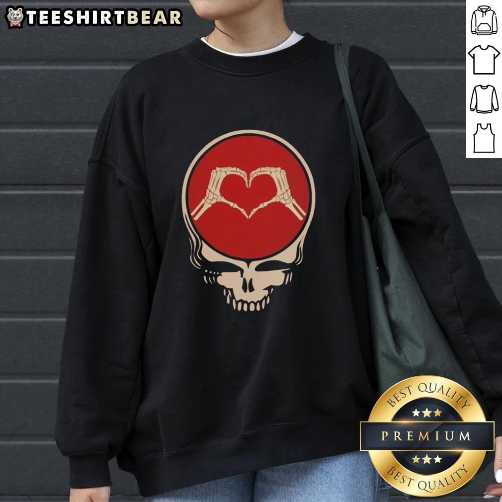 Official Grateful Dead Rock Music Valentine's Day Sweatshirt featuring iconic band graphics and vibrant colors.