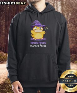 Official Hocus Pocus I Cannot Focus Hoodie featuring vibrant graphics and cozy design, perfect for Halloween enthusiasts.