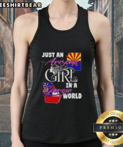 Official Just An Arizona Girl In A Georgia World Tank Top, showcasing a stylish design perfect for casual wear.