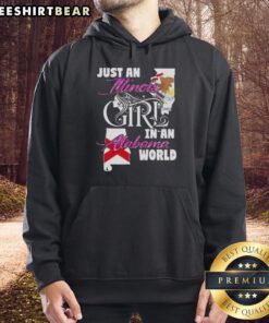 Alt Text: Official Just An Illinois Girl In An Alabama World Hoodie showcasing a stylish design for proud Illinois residents.