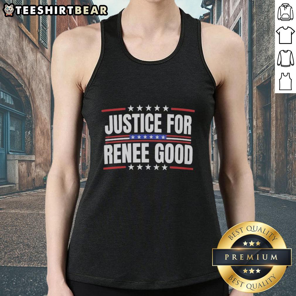Official Justice for Renee Nicole Good Minneapolis tank top featuring bold activism design and vibrant colors.