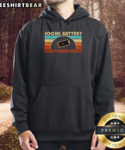 Official Low Social Battery Low Power Mode Hoodie, featuring a stylish design perfect for tech enthusiasts and casual wear.