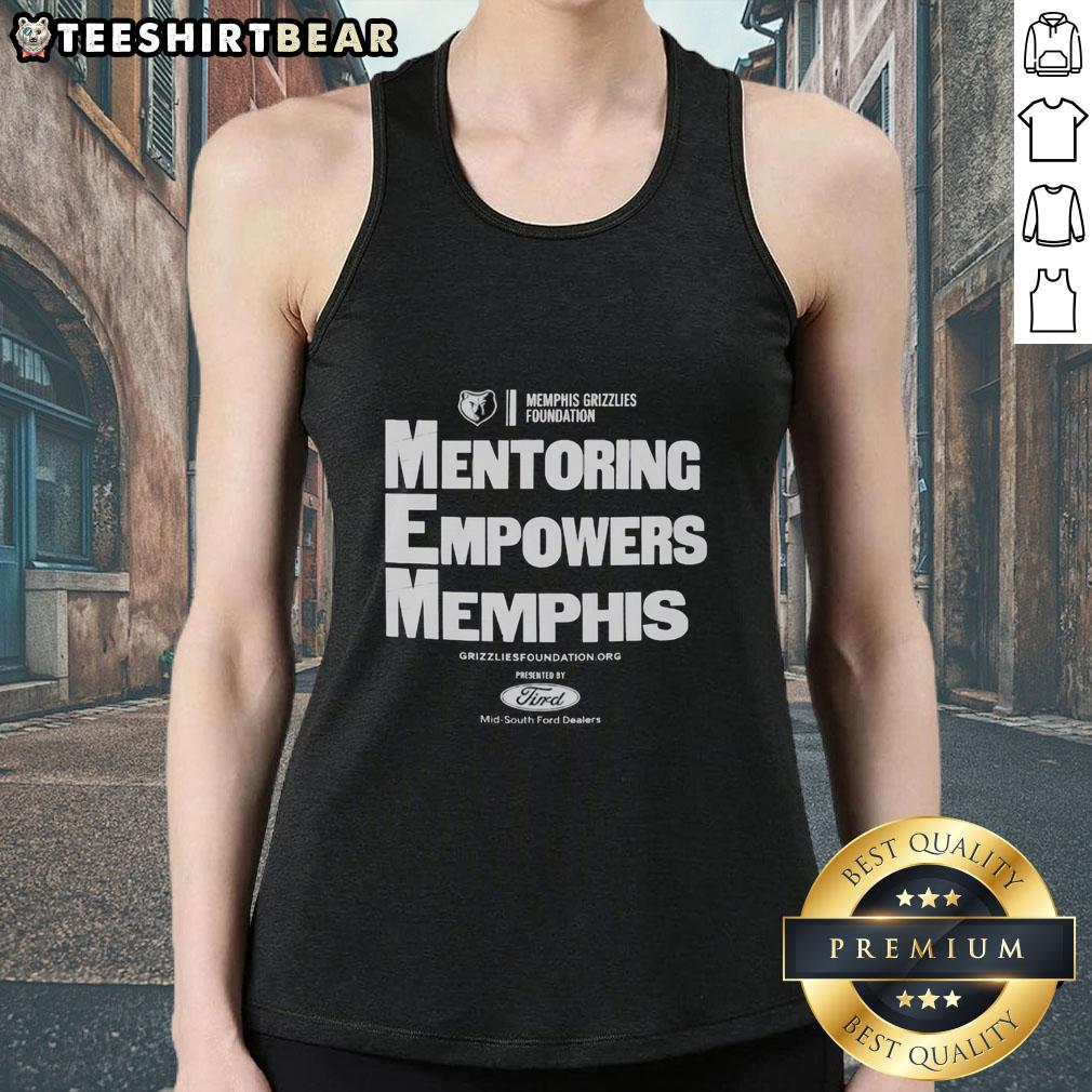 Official Mentoring Empowers Memphis Grizzlies tank top featuring team logo and vibrant colors, perfect for fans.