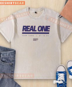 Official New York Giants Real One K Subs Washed T-Shirt in blue, featuring team logo and stylish design for fans.