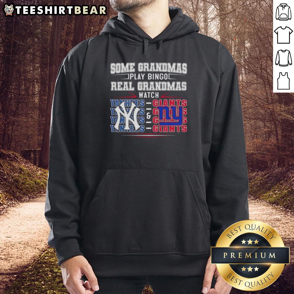 Official New York Yankees and New York Giants hoodie for grandmas who prefer watching games over playing bingo.