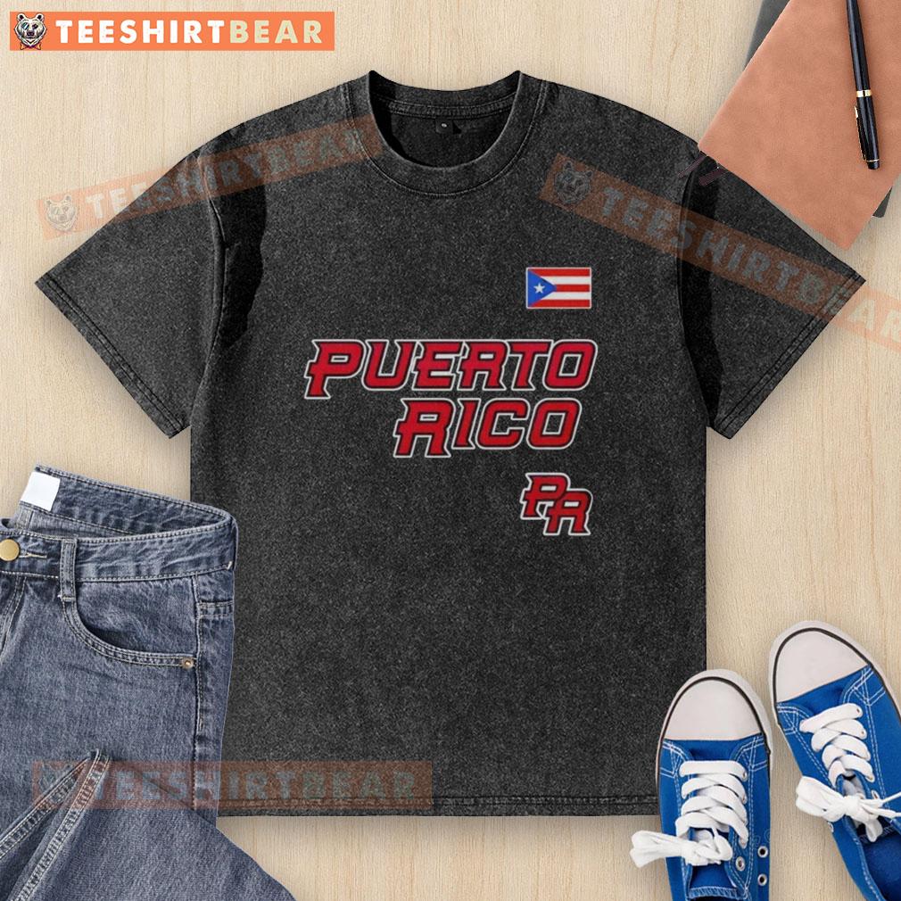 Official Puerto Rico World Baseball 2026 washed t-shirt featuring vibrant design and comfortable fit for fans.