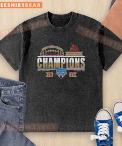 Alt Text: Official Texas State Bobcats 2026 Armed Forces Bowl Champions locker room washed t-shirt, celebrating the victory.