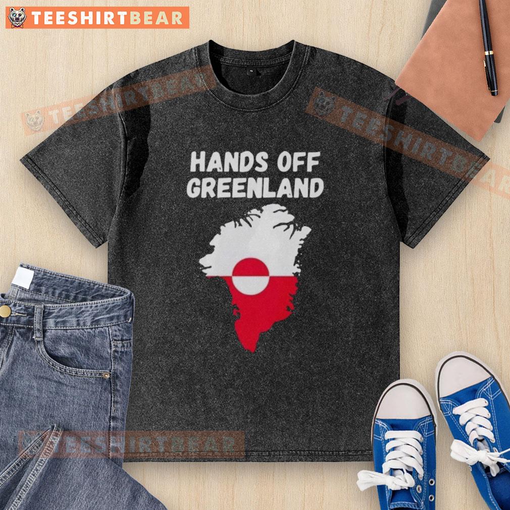Original Hands Off Greenland washed t-shirt in soft cotton, featuring a unique graphic design, perfect for eco-conscious fashion.