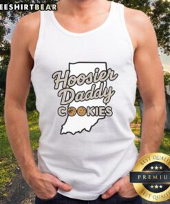 Original Hoosier Daddy Cookies state tank top featuring a fun design, perfect for casual summer outings and baking lovers.