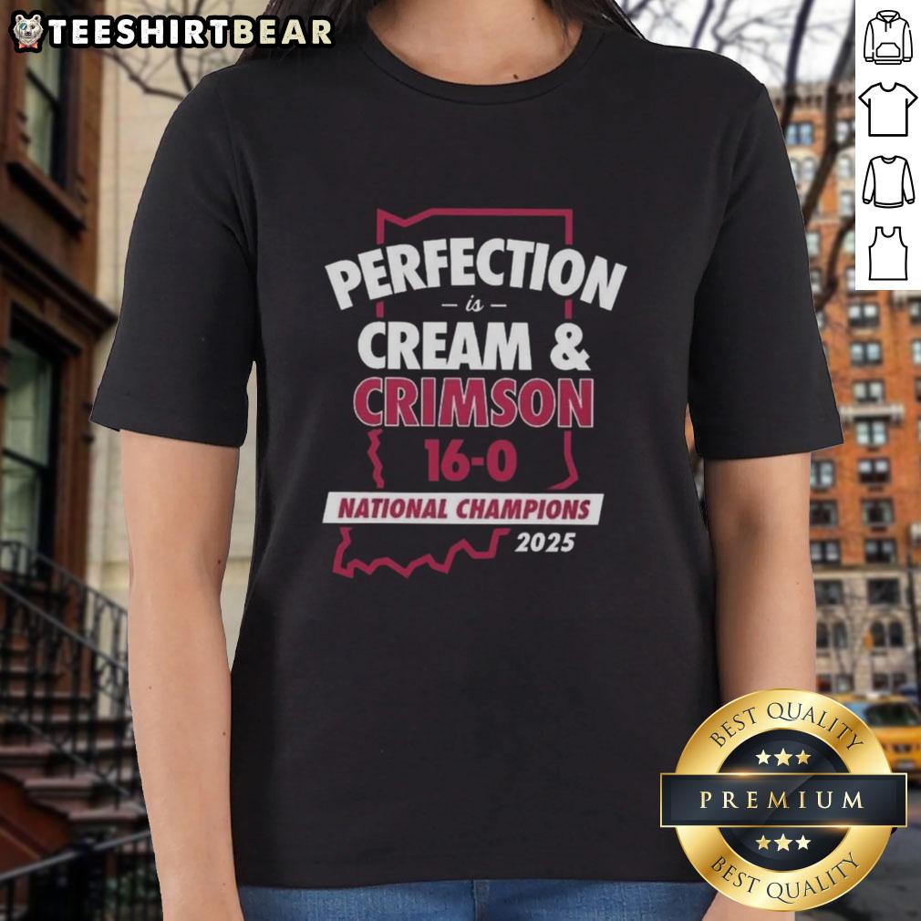 Alt Text: Original Indiana Hoosiers National Champions 2025 tee shirt celebrating perfection in cream and crimson colors.