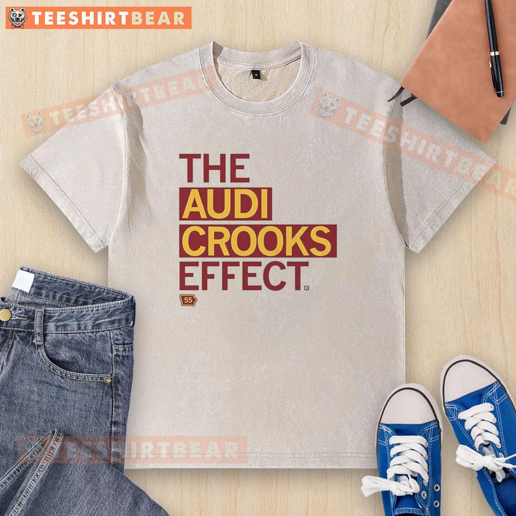Alt Text: Original Iowa State Cyclones NBA The Audi Crooks Effect 55 Big 12 Conference washed t-shirt displayed on a hanger.