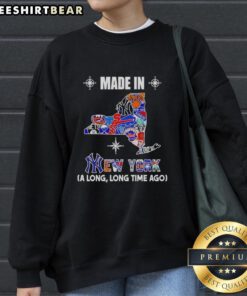 Original Made In New York sweatshirt featuring a unique mashup logo of classic teams, perfect for sports fans.