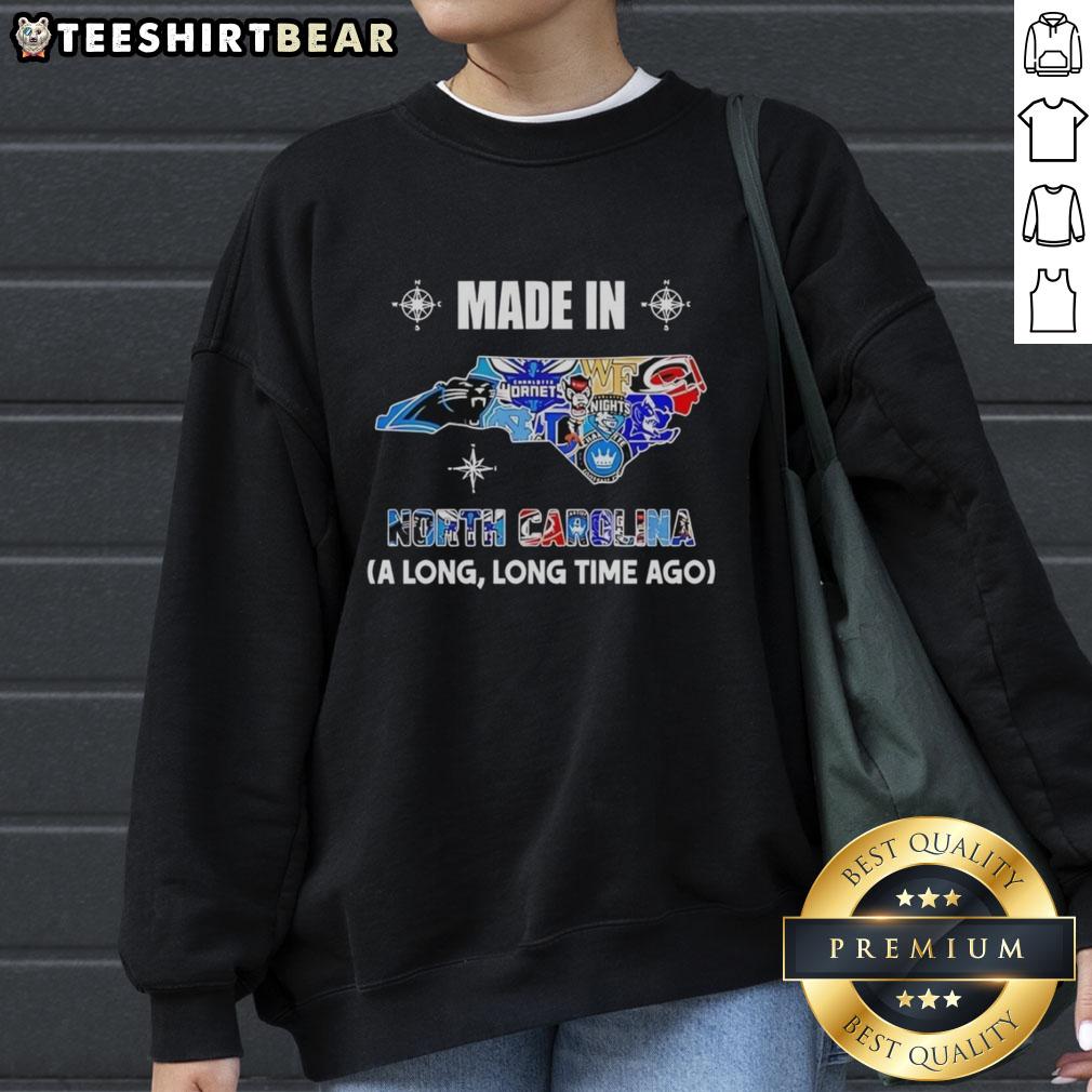 Original Made in North Carolina sweatshirt featuring a vintage mashup logo for local teams, perfect for sports fans.
