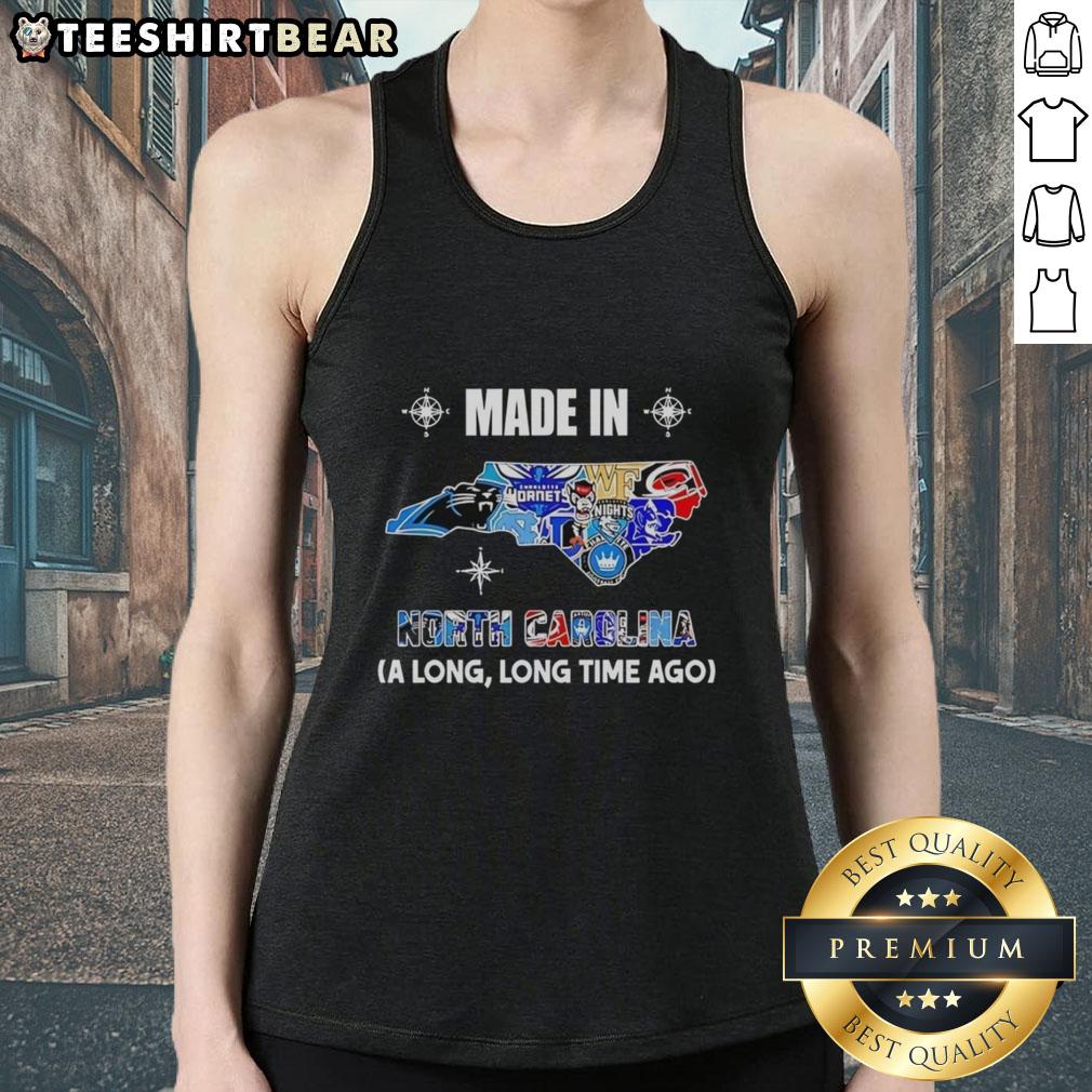 Original Made In North Carolina tank top featuring a vintage state mashup logo, perfect for team spirit and casual wear.