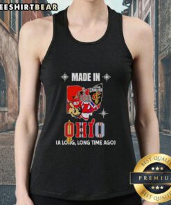 Original Made in Ohio State Buckeyes and Cleveland Cavaliers mashup logo tank top design for sports fans.