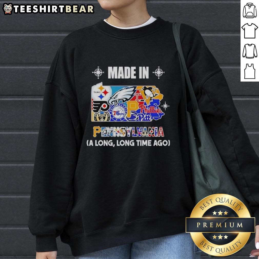 Original Made In Pennsylvania sweatshirt featuring a unique state mashup logo design, perfect for local pride.