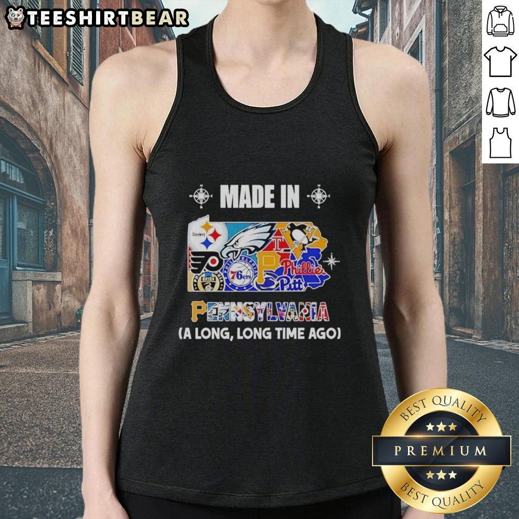 Original Made In Pennsylvania tank top featuring a vintage state mashup logo design, perfect for casual wear.