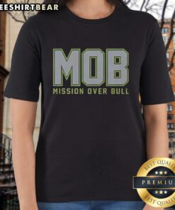 Alt Text: Original Mob Mission Over Bull Seattle Seahawks Ladies Tee showcasing a stylish design for female fans.