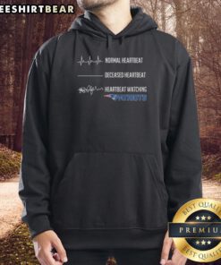 Original Normal Heartbeat graphic on a deceased heartbeat design, featuring a Patriots hoodie for fans.