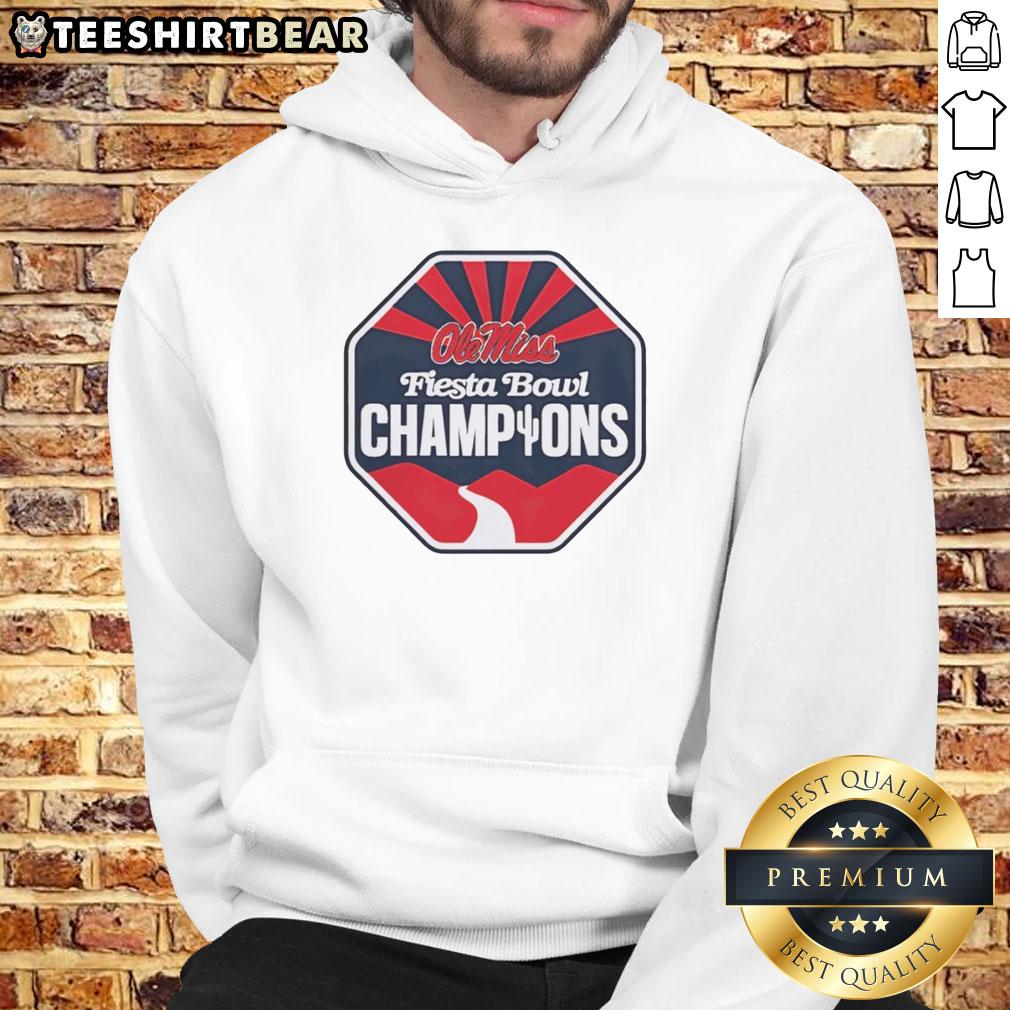 Original Ole Miss Rebels Champions Vrbo Fiesta Bowl CFP 2026 logo hoodie featuring bold team colors and design.