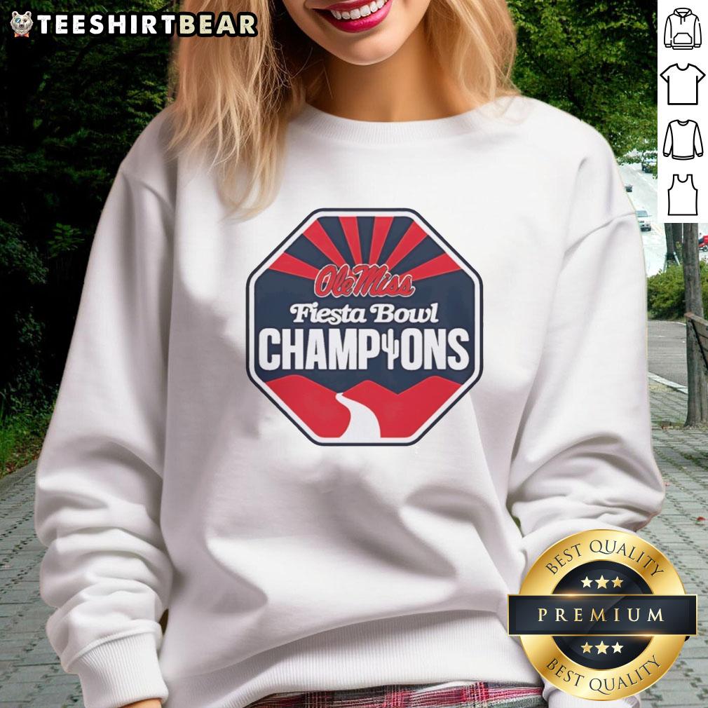 Original Ole Miss Rebels Champions Vrbo Fiesta Bowl CFP 2026 Logo Sweatshirt showcasing team spirit and pride.