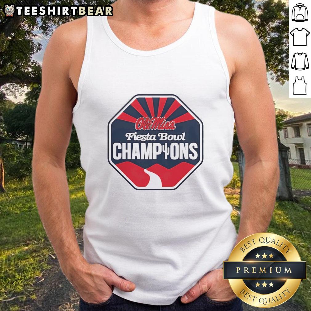 Alt Text: Original Ole Miss Rebels Champions Vrbo Fiesta Bowl CFP 2026 logo tank top featuring vibrant team colors and design.
