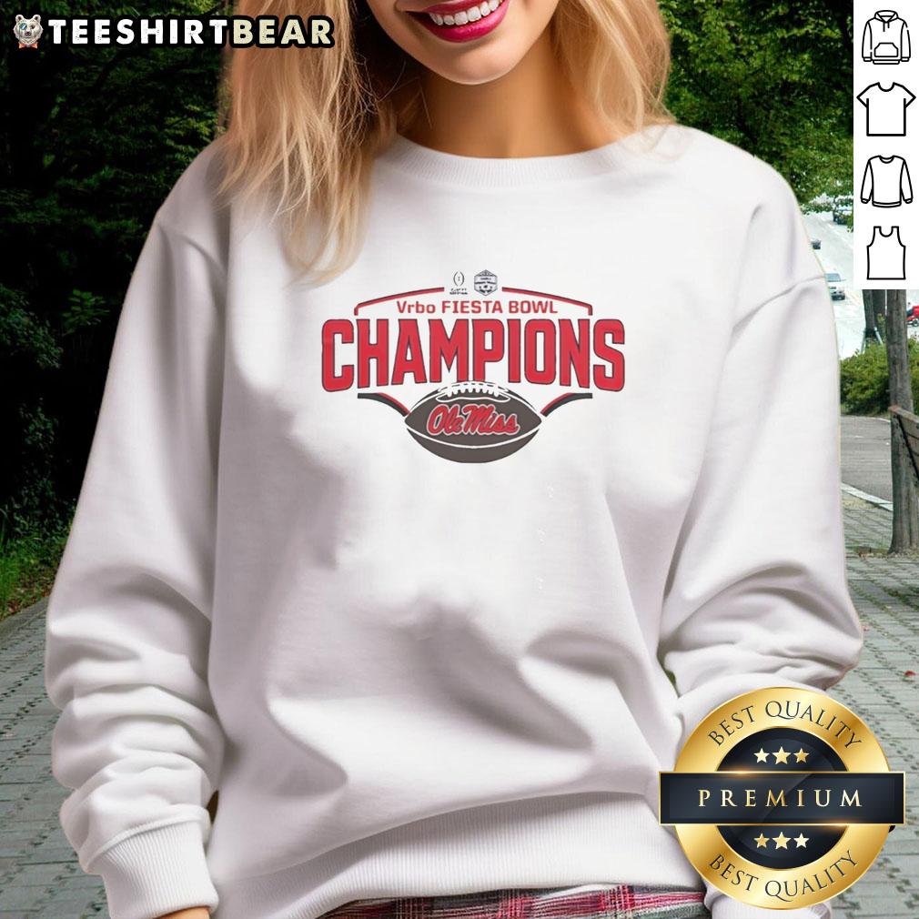 Alt Text: Original Ole Miss Rebels Champions VRBO Fiesta Bowl CFP 2026 Sweatshirt showcasing team pride and festive design.