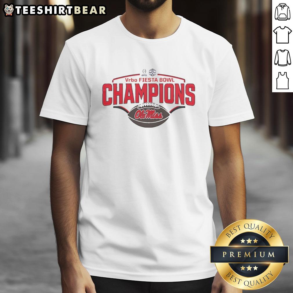 Original Ole Miss Rebels Champions Vrbo Fiesta Bowl CFP 2026 T-Shirt featuring team logo and vibrant design.