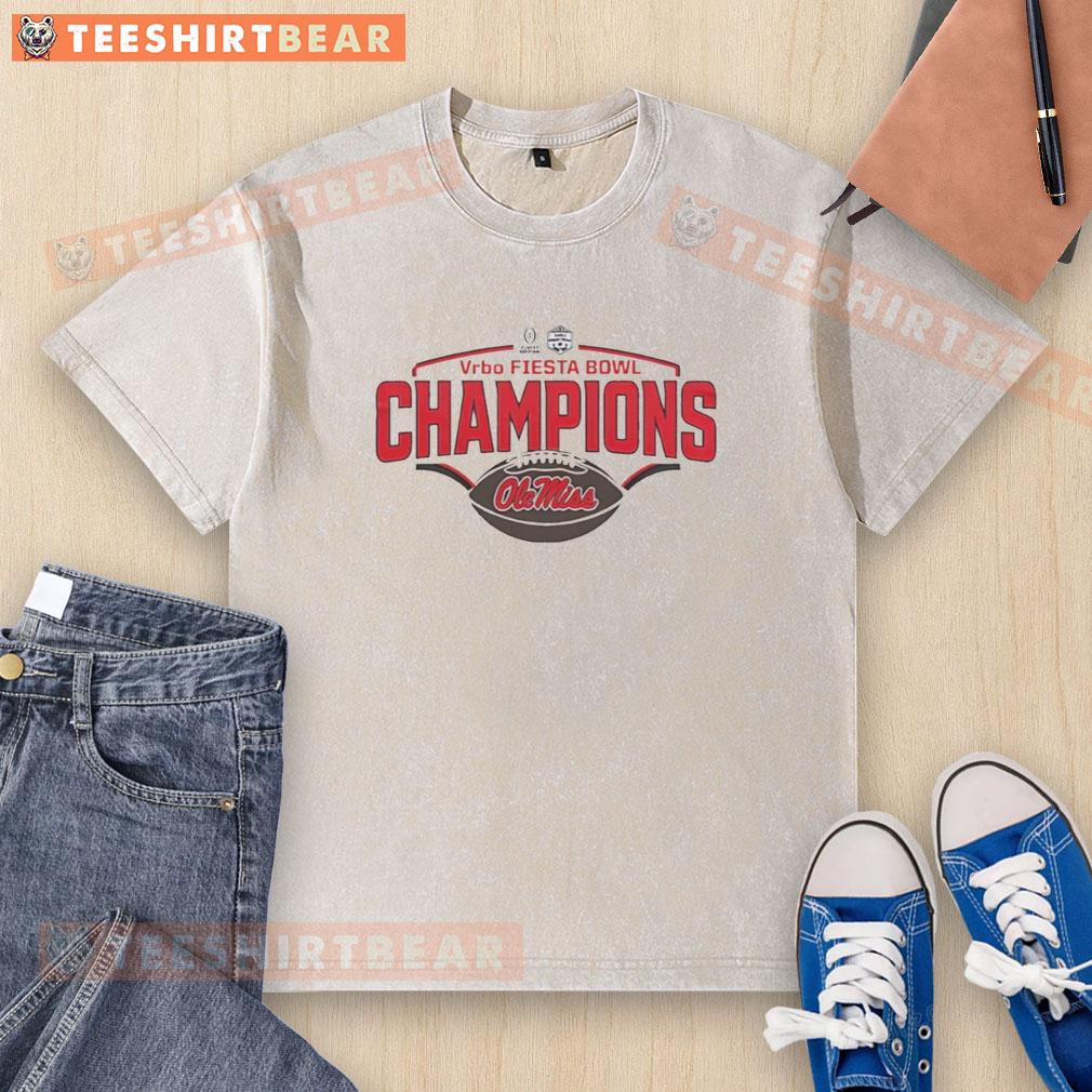 Original Ole Miss Rebels Champions Vrbo Fiesta Bowl CFP 2026 washed t-shirt featuring team logo and vibrant colors.