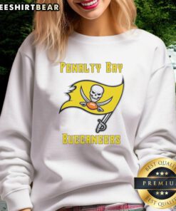 Original Penalty X Tampa Bay Buccaneers yellow flag sweatshirt, featuring team logo and vibrant design, perfect for fans.