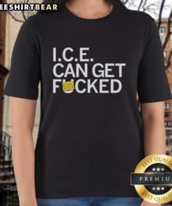 Original United States Ice Can Get Fcked Ladies Tee featuring bold graphic design on a stylish women's shirt.