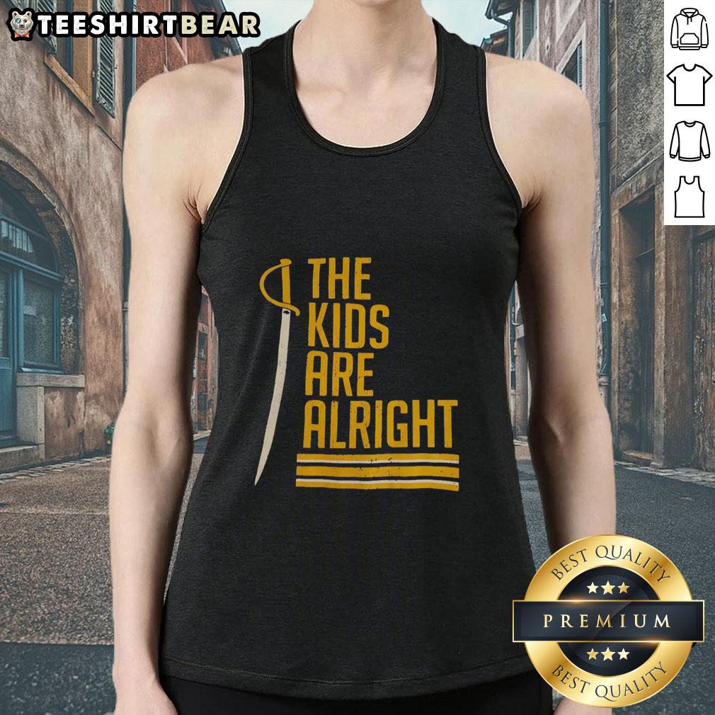 Alt Text: Original Buffalo Sabres The Kids Are Alright tank top featuring team colors and logo, perfect for fans.