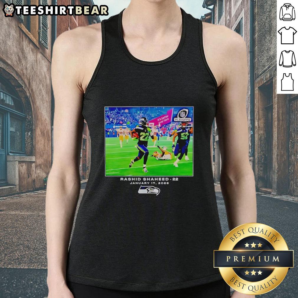 Original Seattle Seahawks Rashid Shaheed NFL Flash Features tank top in vibrant colors, perfect for fans and casual wear.