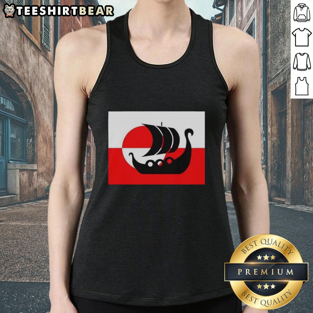 Premium Denmark Greenland flag tank top supporting Danish Viking warships, not for sale, perfect for proud fans.