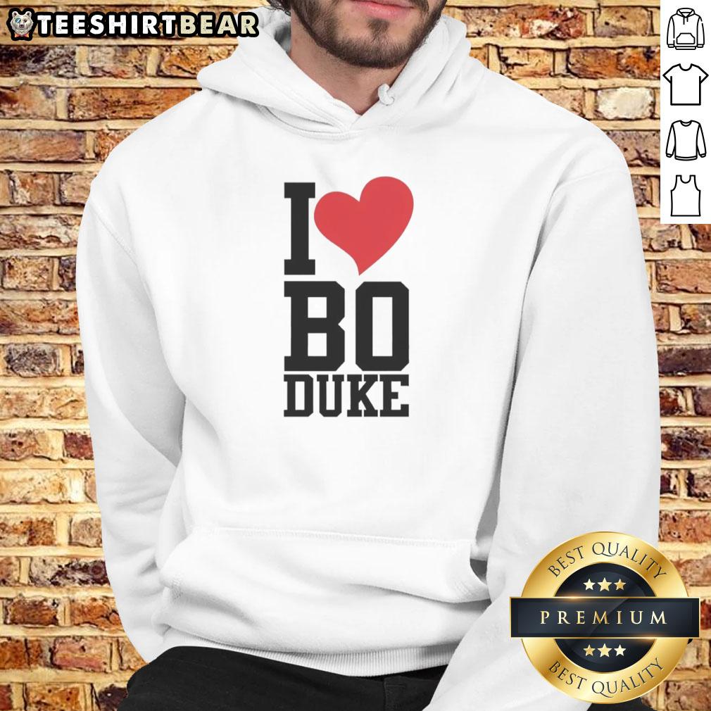 Premium I Love Bo Duke Hoodie featuring a stylish design and comfortable fit, perfect for fans of the iconic character.