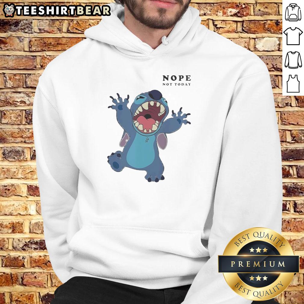 Premium Stitch Nope Not Today Hoodie in black with bold white lettering, perfect for casual wear and statement style.