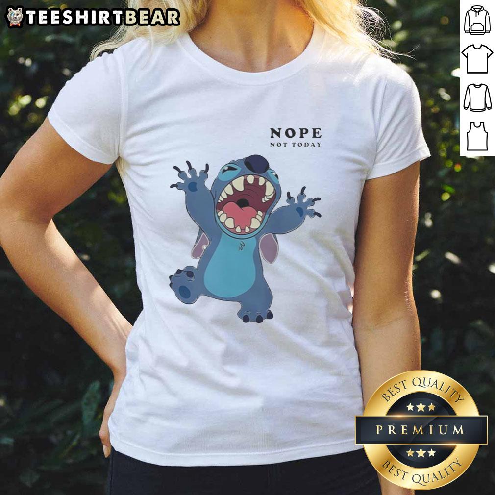 Premium Stitch Nope Not Today Ladies Tee in stylish design, perfect for casual wear and expressing a fun attitude.