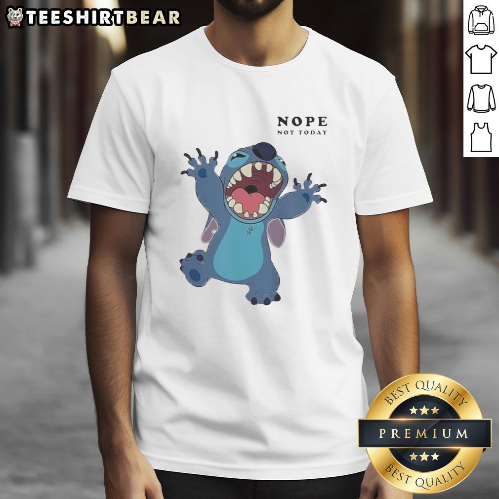 Premium Stitch Nope Not Today T-Shirt featuring a stylish design, perfect for casual wear and expressing a laid-back vibe.