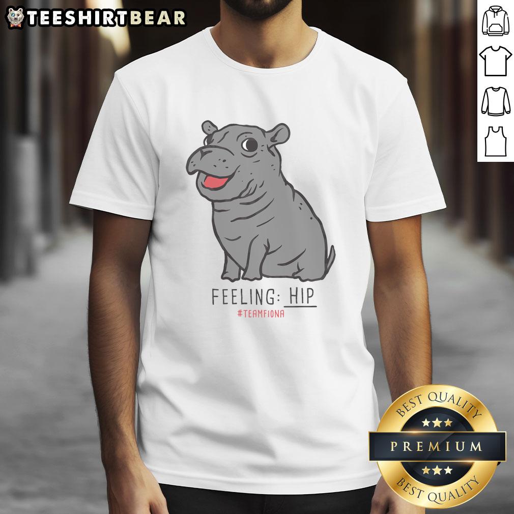 Alt Text: Premium The Fiona The Hippo Feeling Hip T-Shirt featuring a playful hippo graphic on a stylish tee for hip fashion lovers.